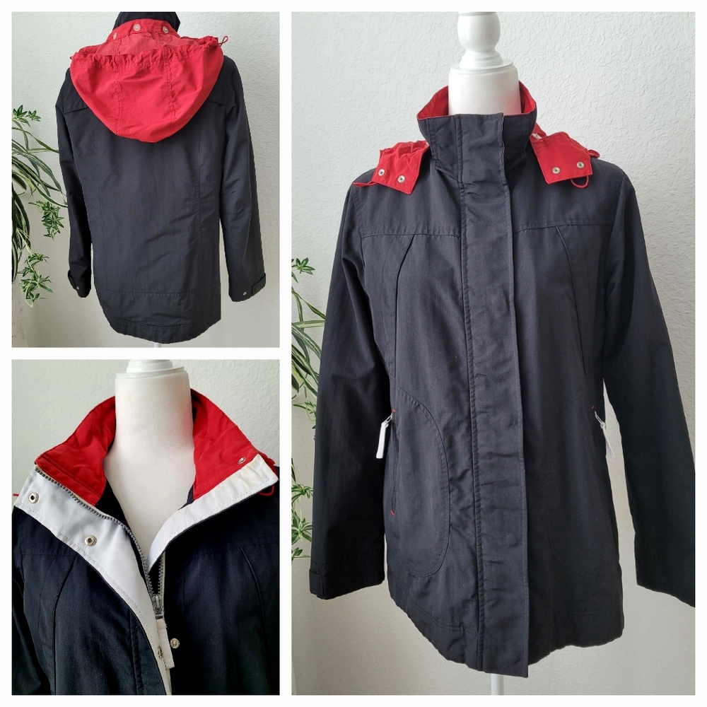 EUC Women's Black/Red/White Windbreaker, sz S